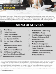 Virtual Assistant Menu of Services